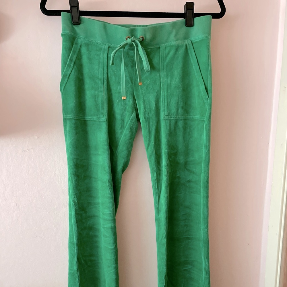 Green velvet pant by juicy couture
